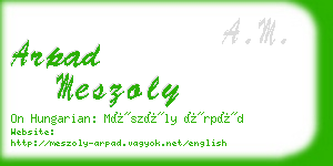 arpad meszoly business card
